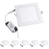 MODOAO 5 Pack 3W LED Panel Light Lamp, Square LED Recessed Downlight Panel Ceiling Lighting with LED Driver, AC85-265V, Hole Size 75MM (3W, Cool White) view 1