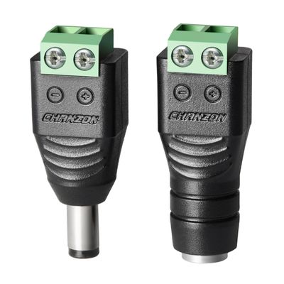 CHANZON 10 Pairs 12V DC Power Jack Connector 5.5mm x 2.1mm Male and Female 24V Socket for Led Light Strip CCTV Security Camera Cable Wire Ends Plug Barrel Adapter