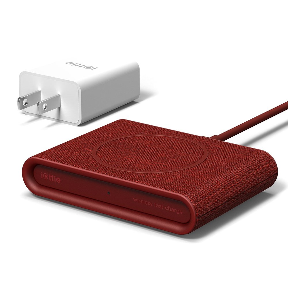 iOttie iON Wireless Mini Fast Charging Pad || Qi-Certified Charger 7.5W for iPhone XS Max R 8 Plus 10W for Samsung Galaxy S10 E S9 S8 Plus Edge, Note 9 | Includes USB C Cable & AC Adapter | Ruby