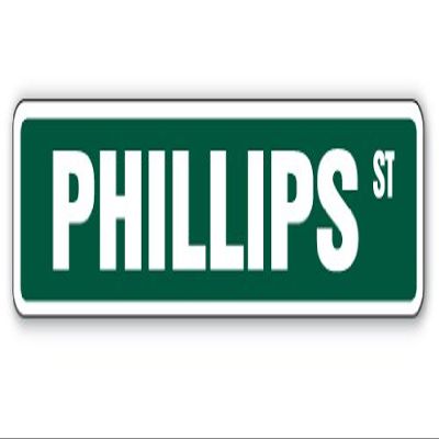 Phillips Street Sign Childrens Name Room Sign | Indoor/Outdoor | 24" Wide