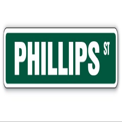Phillips Street Sign Childrens Name Room Sign | Indoor/Outdoor | 24" Wide