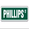 Phillips Street Sign Childrens Name Room Sign | Indoor/Outdoor | 24" Wide view 1
