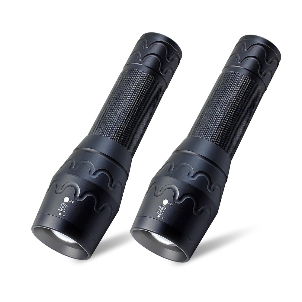 TotaLohan Military Grade Single Mode 3000 Lumens Tactical LED Waterproof Handheld Flashlight,2-Pack