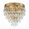 Crystorama Calypso 3 Light Crystal Teardrop Vibrant Gold Flush Mount view 1