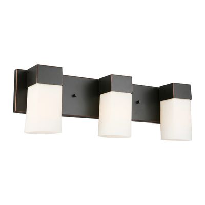 EGLO Ciara Spring 22" Traditional 3-Light Vanity Light Frosted Glass Damp Certificated Wall Sconce Bathroom Dimmable LED Mirror Lighting Fixture, Oil Rubbed Bronze
