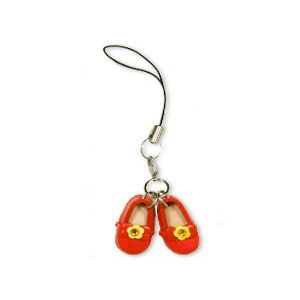 Red Shoes with Ribbon Leather Mobile/Cellphone Charm VANCA Craft-Collectible Cute Mascot Made in Japan