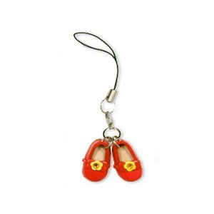 Red Shoes with Ribbon Leather Mobile/Cellphone Charm VANCA Craft-Collectible Cute Mascot Made in Japan