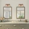 LOG BARN 2 Lights Bathroom Lighting in Real Distressed Wood and Brushed Antique Silver Finish with Cone Clear Glass Shades, 14.1" Vanity Light Fixture view 2