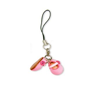 First Shoes Pink Leather Mobile/Cellphone Charm VANCA Craft-Collectible Cute Mascot Made in Japan