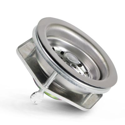 Highcraft 9743 Kitchen Sink EZ Connect Stainless Steel Drain Assembly with Strainer Basket/Stopper, Single, Stainless-Steel