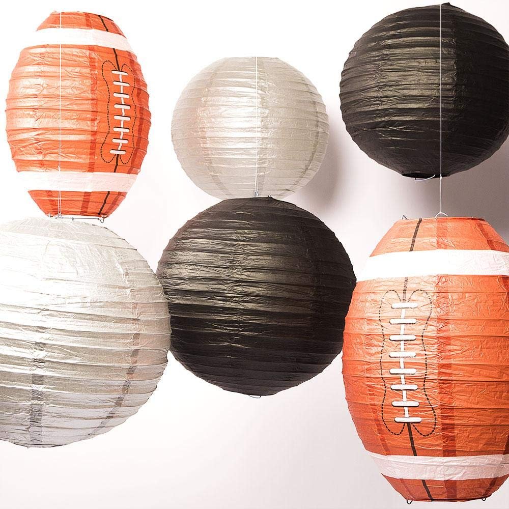 Quasimoon PaperLanternStore.com Oakland Pro Football Paper Lanterns 6pc Combo Tailgating Party Pack (Silver/Black)