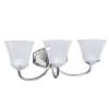 Aspen Creative 62132, Three Metal, 21 1/4" Wide, Transitional Design in with Frosted Glass Shade Bathroom Vanity Wall Light Fixture, 3, Brushed Nickel view 2
