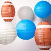 Quasimoon PaperLanternStore.com Detroit Pro Football Paper Lanterns 6pc Combo Tailgating Party Pack (Turquoise/Grey) view 1