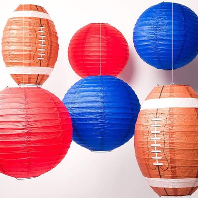 Quasimoon PaperLanternStore.com Buffalo Pro Football Paper Lanterns 6pc Combo Tailgating Party Pack (Blue/Red)