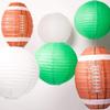 Quasimoon PaperLanternStore.com New York J Pro Football Paper Lanterns 6pc Combo Tailgating Party Pack (Green/White) view 1
