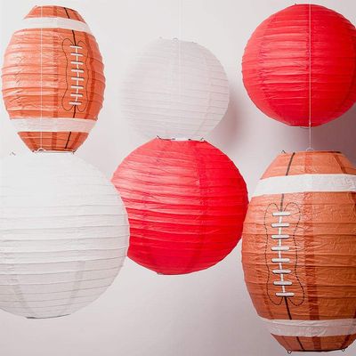 Quasimoon PaperLanternStore.com Arizona Pro Football Paper Lanterns 6pc Combo Tailgating Party Pack (Red/White)