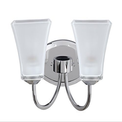 Aspen Creative 62131 Two Metal Bathroom Vanity Wall Light Fixture, 2, Brushed Nickel