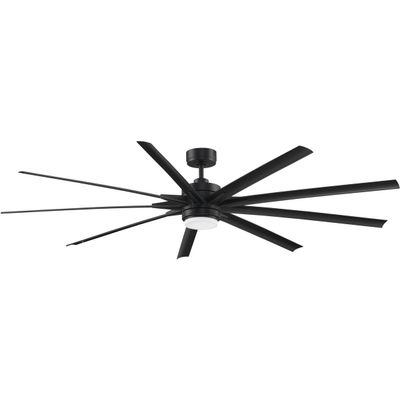 Fanimation Odyn 84 inch Indoor/Outdoor Ceiling Fan with LED CCT Select Light Kit - Black with Black Blades