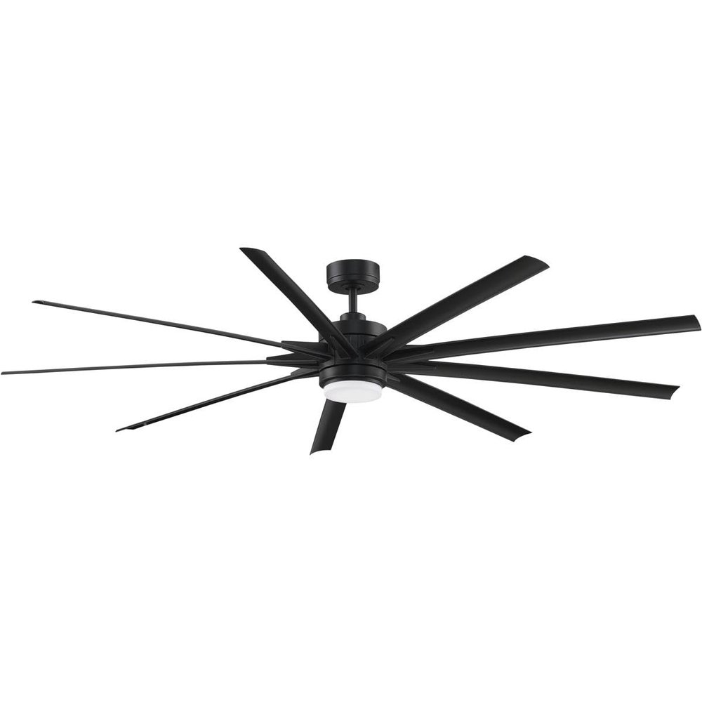 Fanimation Odyn 84 inch Indoor/Outdoor Ceiling Fan with LED CCT Select Light Kit - Black with Black Blades