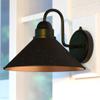 VAXCEL Outland 9 in. H 1-Light Aged Iron and Light Gold Dusk to Dawn Sensor Farmhouse Outdoor Wall Sconce, Gooseneck Metal Shade, Dark Sky Compliant for Exterior Porch Patio Front Door or Garage view 2