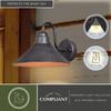 VAXCEL Outland 9 in. H 1-Light Aged Iron and Light Gold Dusk to Dawn Sensor Farmhouse Outdoor Wall Sconce, Gooseneck Metal Shade, Dark Sky Compliant for Exterior Porch Patio Front Door or Garage view 4