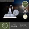 VAXCEL Dorado 9 in. H 1-Light Satin Silver and White Dusk to Dawn Sensor Farmhouse Outdoor Wall Sconce, Gooseneck Steel Shade, Dark Sky Compliant for Exterior Porch Patio Front Door or Garage view 3