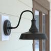 VAXCEL Dorado 9 in. H 1-Light Dark Bronze and Light Gold Dusk to Dawn Sensor Farmhouse Outdoor Wall Sconce, Gooseneck Steel Shade, Dark Sky Compliant for Exterior Porch Patio Front Door or Garage view 2