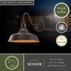 VAXCEL Dorado 9 in. H 1-Light Dark Bronze and Light Gold Dusk to Dawn Sensor Farmhouse Outdoor Wall Sconce, Gooseneck Steel Shade, Dark Sky Compliant for Exterior Porch Patio Front Door or Garage view 3
