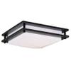 VAXCEL Horizon 12-in W LED Bronze Flush Mount Ceiling Light Fixture White Shade view 1