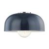 Hudson Valley Lighting Mitzi H199501L-PN/NVY Avery Ceiling Fixtures, 1-Light, 60W, Silver/Navy Finish (14''W x 6.25''H) view 1