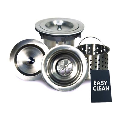 Nantucket Sinks 3-1/2" Colander Kitchen Sink Drain Kit, Stainless Steel