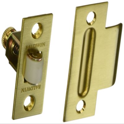 Baldwin 0440060 Adjustable Roller Catch, Antique Brass with Brown