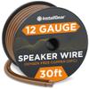 InstallGear 12 Gauge Speaker Wire - 30ft Brown 12 AWG - Deoxidized Copper True Spec Soft Touch OFC Cable for Outdoor Speakers view 1