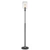 Lite Source Two Tone Floor LAMP, Black/AB/SEEDED Glass Shade, E27 V 60W LS-83112, 63.00x9.75x9.75 view 1