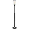Lite Source Two Tone Floor LAMP, Black/AB/SEEDED Glass Shade, E27 V 60W LS-83112, 63.00x9.75x9.75 view 3