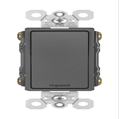 Legrand radiant TM874BKCC6 15 Amp Rocker Wall Switch, 4-Way Decorator Light Switches, Black (1 Count)