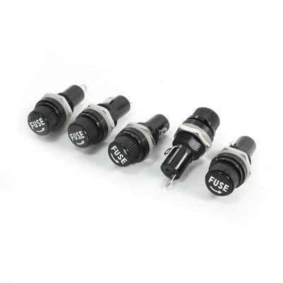 Aexit 5 Pcs Amplifier Installation 5mm x 20mm Fuse Tube Holder Black AC 125V 15A / Fuses 250V 10A