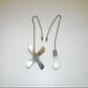 Ceiling Light & Fan Pull Chain Shaped Like a Mini Light Bulb and a Small Fan, Silver Satin Finish Ornaments view 3