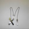 Ceiling Light & Fan Pull Chain Shaped Like a Mini Light Bulb and a Small Fan, Silver Satin Finish Ornaments view 4