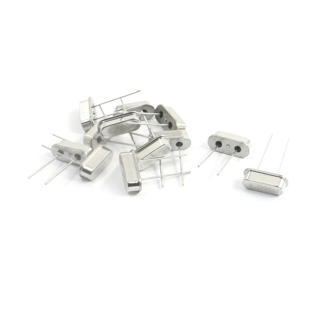 Aexit 12Pcs Silver Amplifier Installation Tone Metal 4.096MHz Quartz Crystal Fuses Oscillator Resonators