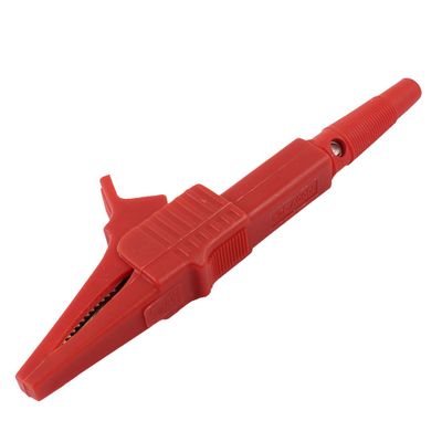 Aexit Red 1000V Electrical Testing 32A Testing Work Insulated Alligator Clip w Voltage Testers Banana Connector