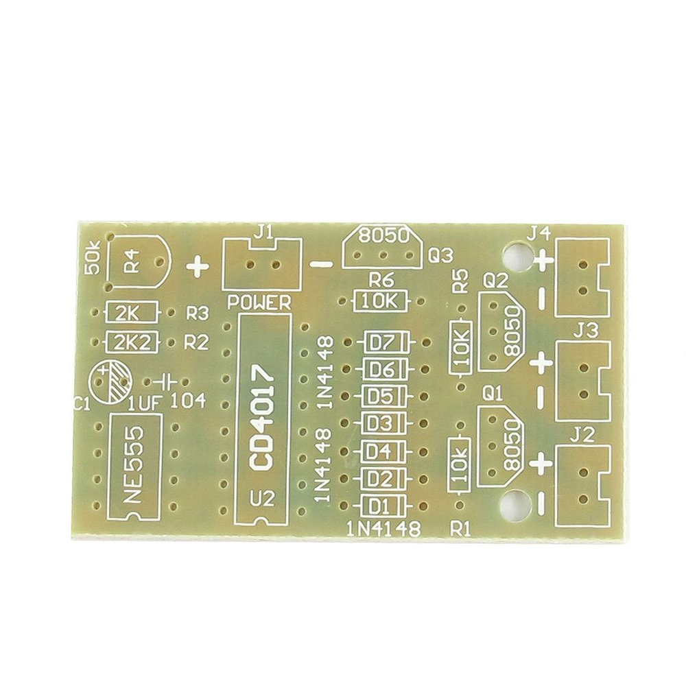 Aexit CD4017 NE555 Amplifier Installation DIY Flashing Light Module PCB Blank Board 54mm Fuses x 31mm