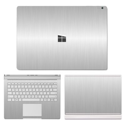 SopiGuard Microsoft Surface Book 2 (15") Carbon Fiber Precision Edge-to-Edge Coverage Easy-to-Apply Vinyl Skin Sticker Wrap (Brushed Silver)