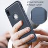 Shockproof iPhone X Case (Blue) with Tempered Glass High Definition Clear Screen Protector view 4