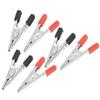 Aexit 6 Pcs Electrical Testing Black Red 53mm Insulated Alligator Clip Testing Work Voltage Testers Crocodile Clamp view 1