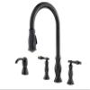 Pfister Hanover Kitchen Faucet with Pull Down Sprayer and Soap Dispenser, 2-Handle, 4-Hole, High Arc, Tuscan Bronze Finish, F5314HNY view 1
