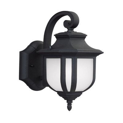 SEA GULL 8536301-12 One Light Outdoor Wall Lantern,Small,Bla