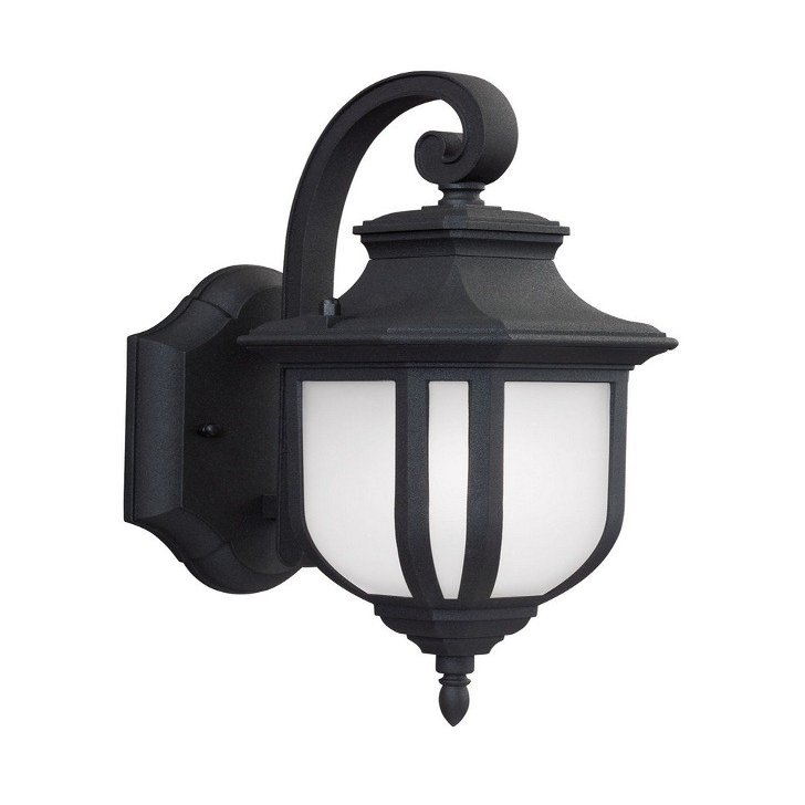 SEA GULL 8536301-12 One Light Outdoor Wall Lantern,Small,Bla