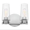 Hinkley Branson Collection Two Light Bathroom Vanity Fixture, Chrome Finish with Clear Glass view 1