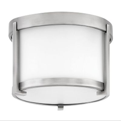 Hinkley Lowell Small Flush Mount Bathroom Ceiling Light, Antique Nickel